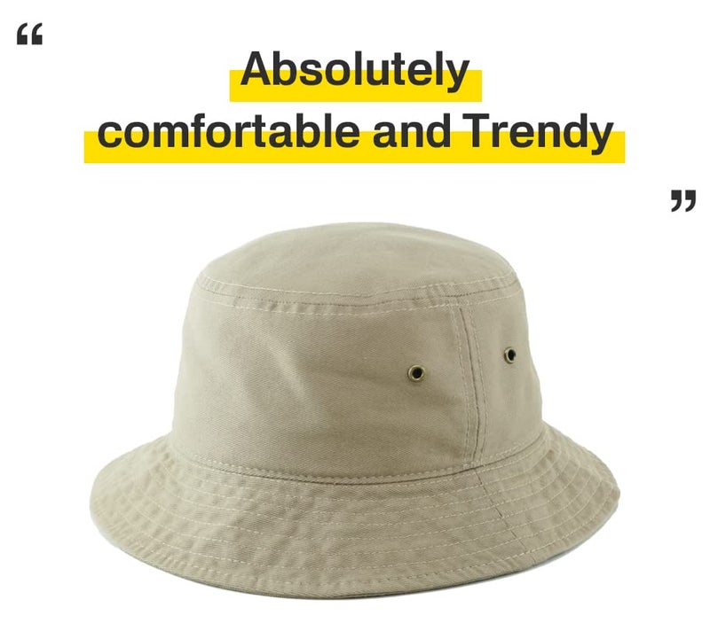 KBETHOS KBM-500 KHK L/XL Unisex Washed Cotton Bucket Hat Summer Outdoor Cap - 5. Khaki, Large-X-Large - Image 5